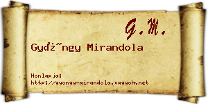 Gyöngy Mirandola névjegykártya